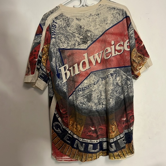 Vintage 90's Made in USA - WILD OATS Budweiser T-Shirt Men’s Size XL - All Over - Picture 3 of 5